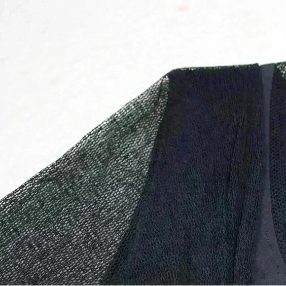 VINTAGE Jean Jones Black Mesh Sleeves Punk Rock Emo Top Women Small - Picture 6 of 8